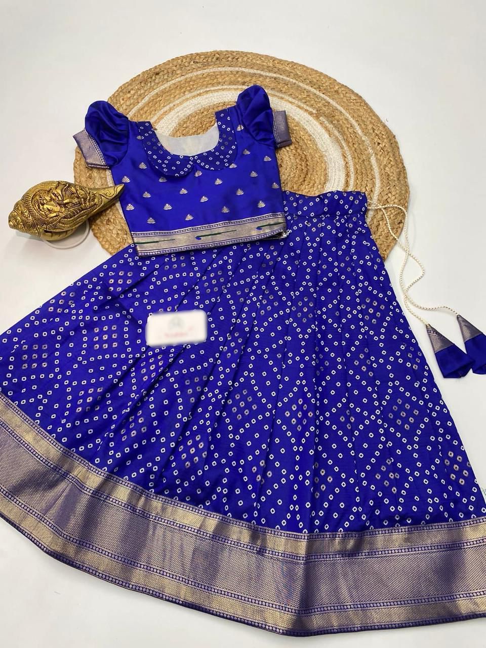 Super paithani Bhandhani lehenga for kids*🌸