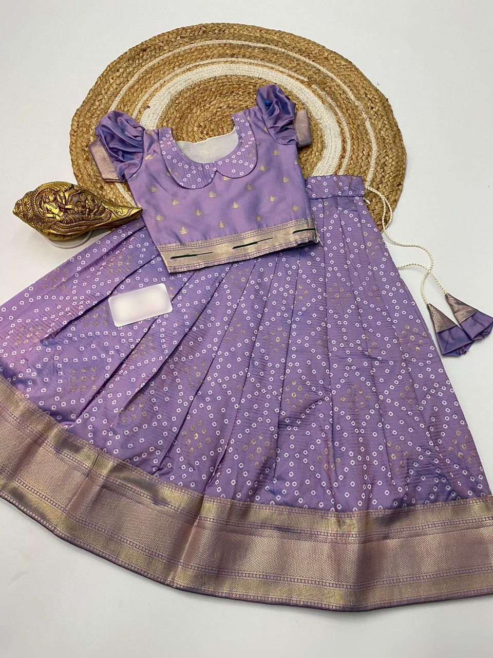 Super paithani Bhandhani lehenga for kids*🌸