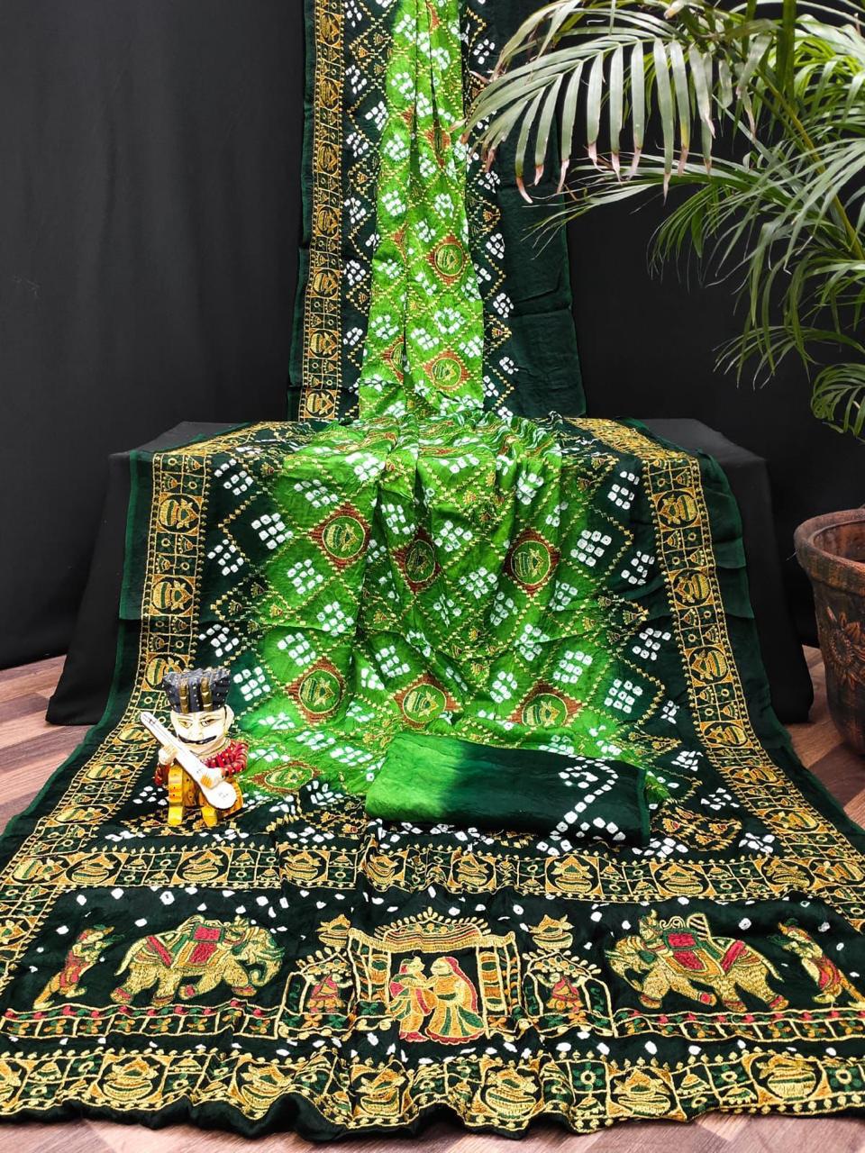 New Pure Gajji Bandhani Saree❀*