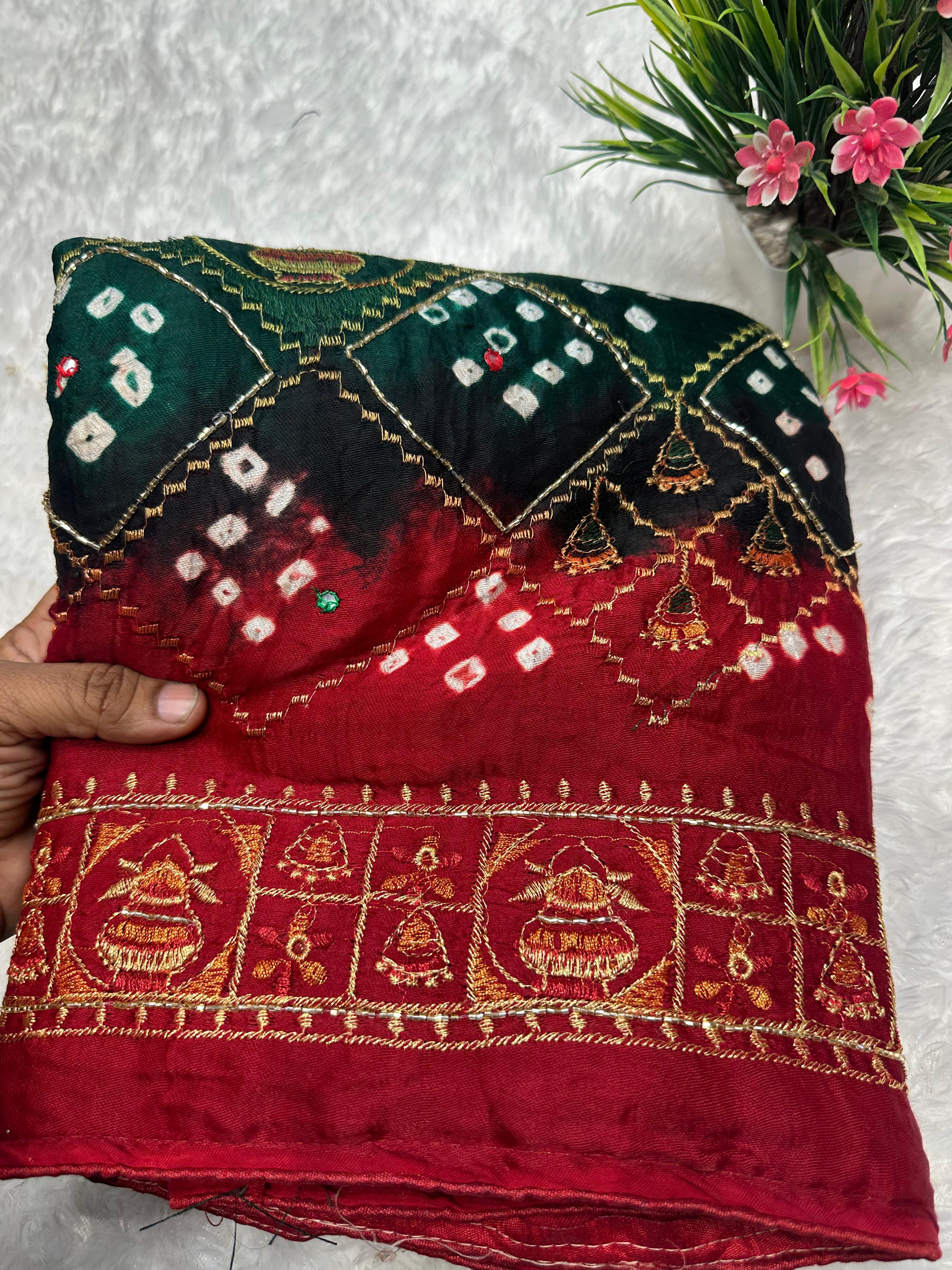 New Pure Gajji silk Hand Work Bandhani Saree❀*