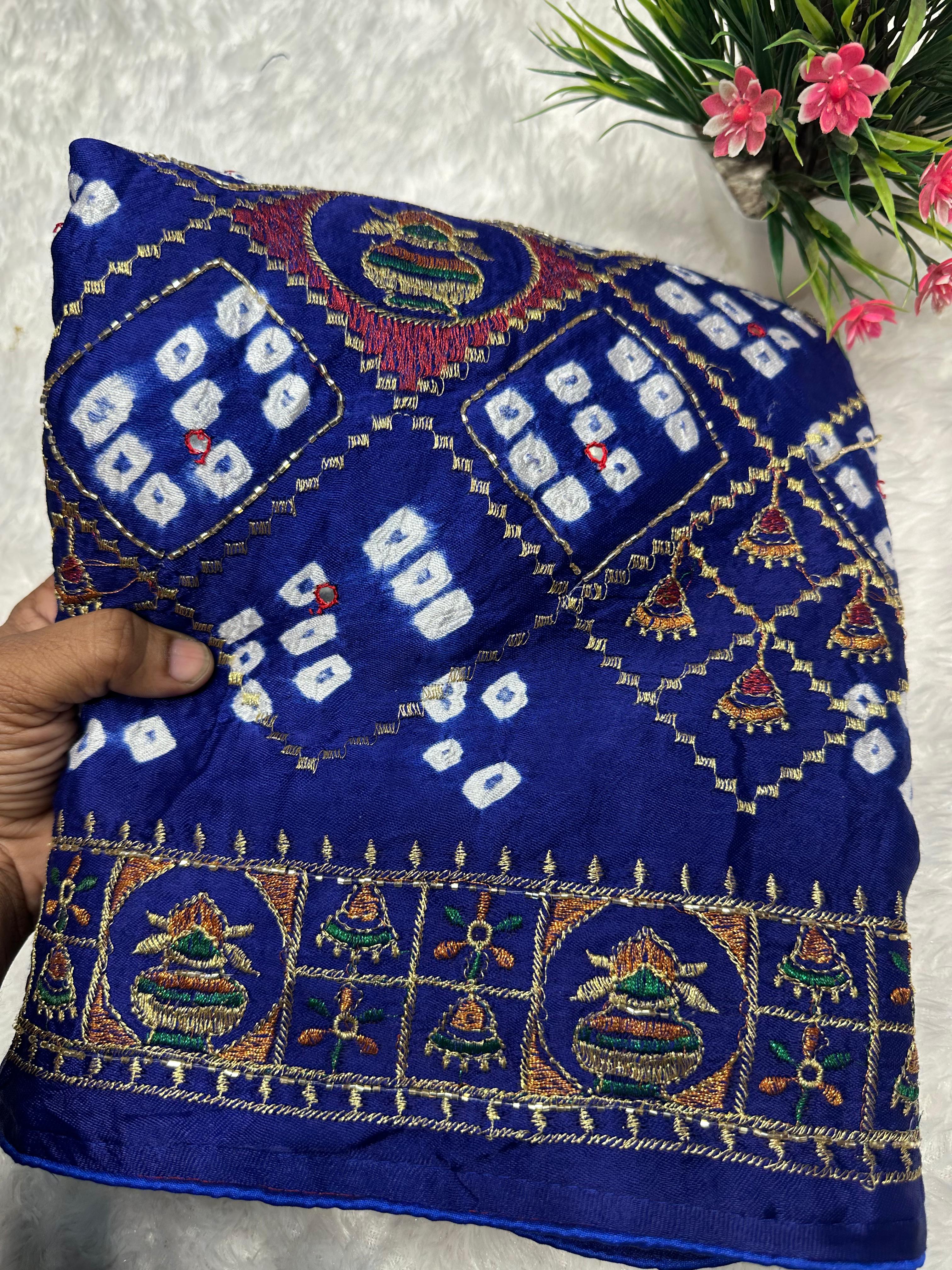 New Pure Gajji silk Hand Work Bandhani Saree❀*