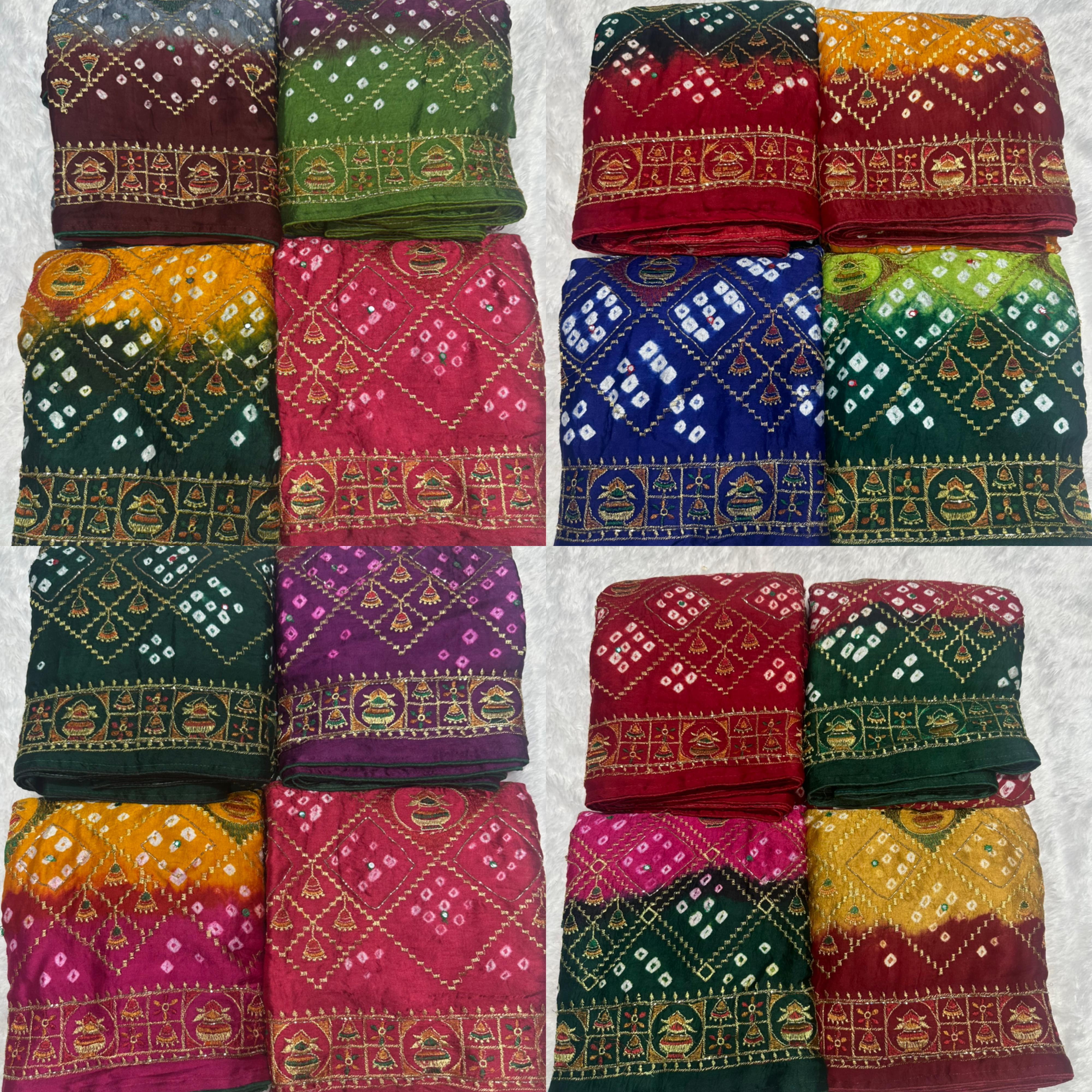 New Pure Gajji silk Hand Work Bandhani Saree❀*