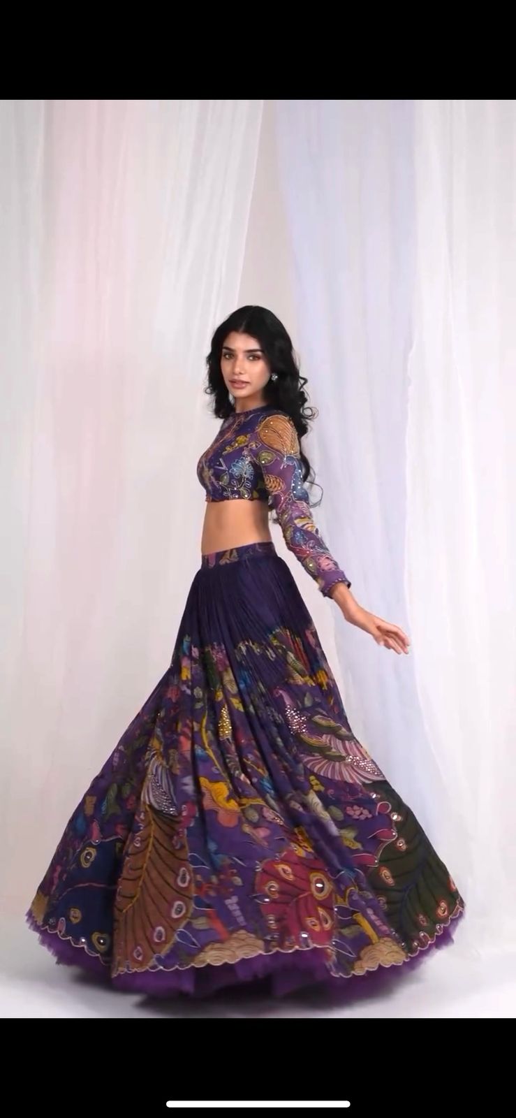 Top Trending &amp; Most Selling Designer Sequins Embroidered Lahenga Choli with Beautiful Frill Work