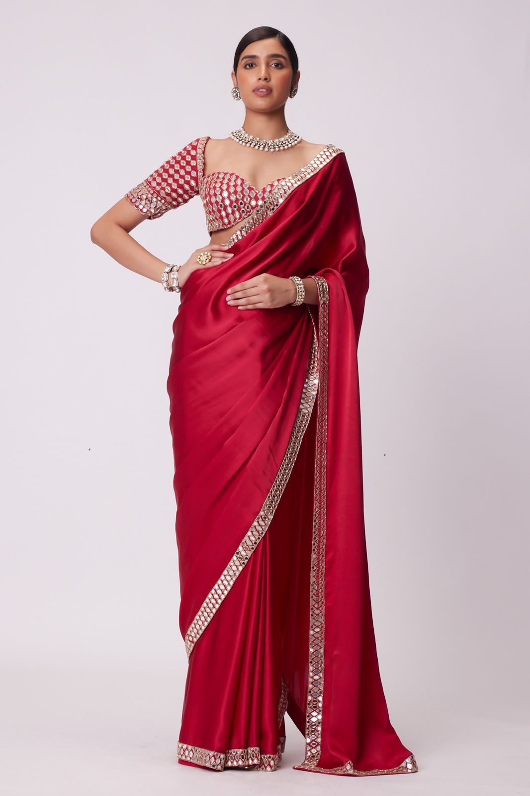 Presenting You Most Beautiful Latest Mirror Work Saree Collection*