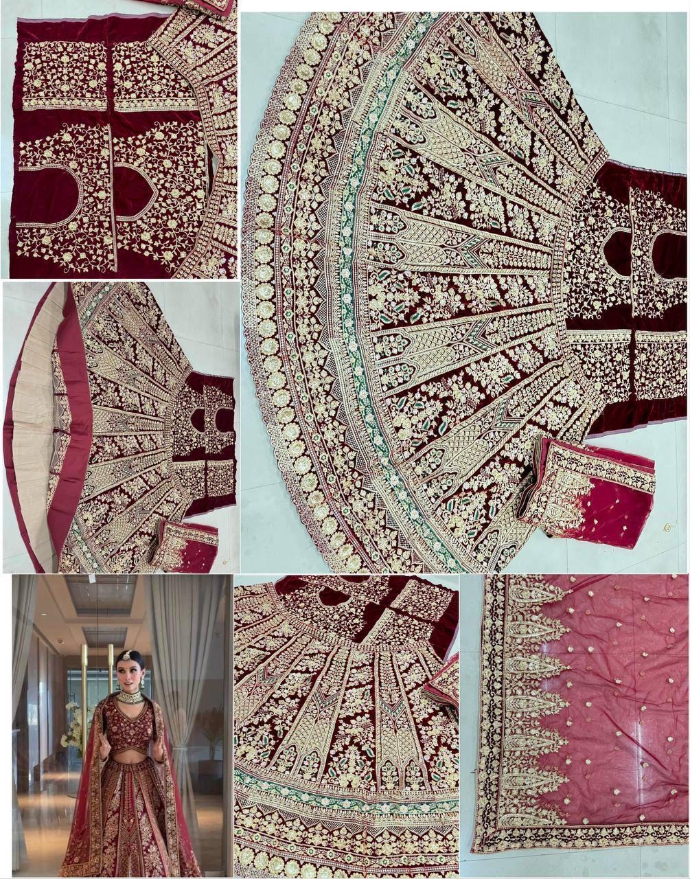 Badla Zari, Sequence &amp; Embroidery work Embellish With Heavy Diamonds Work