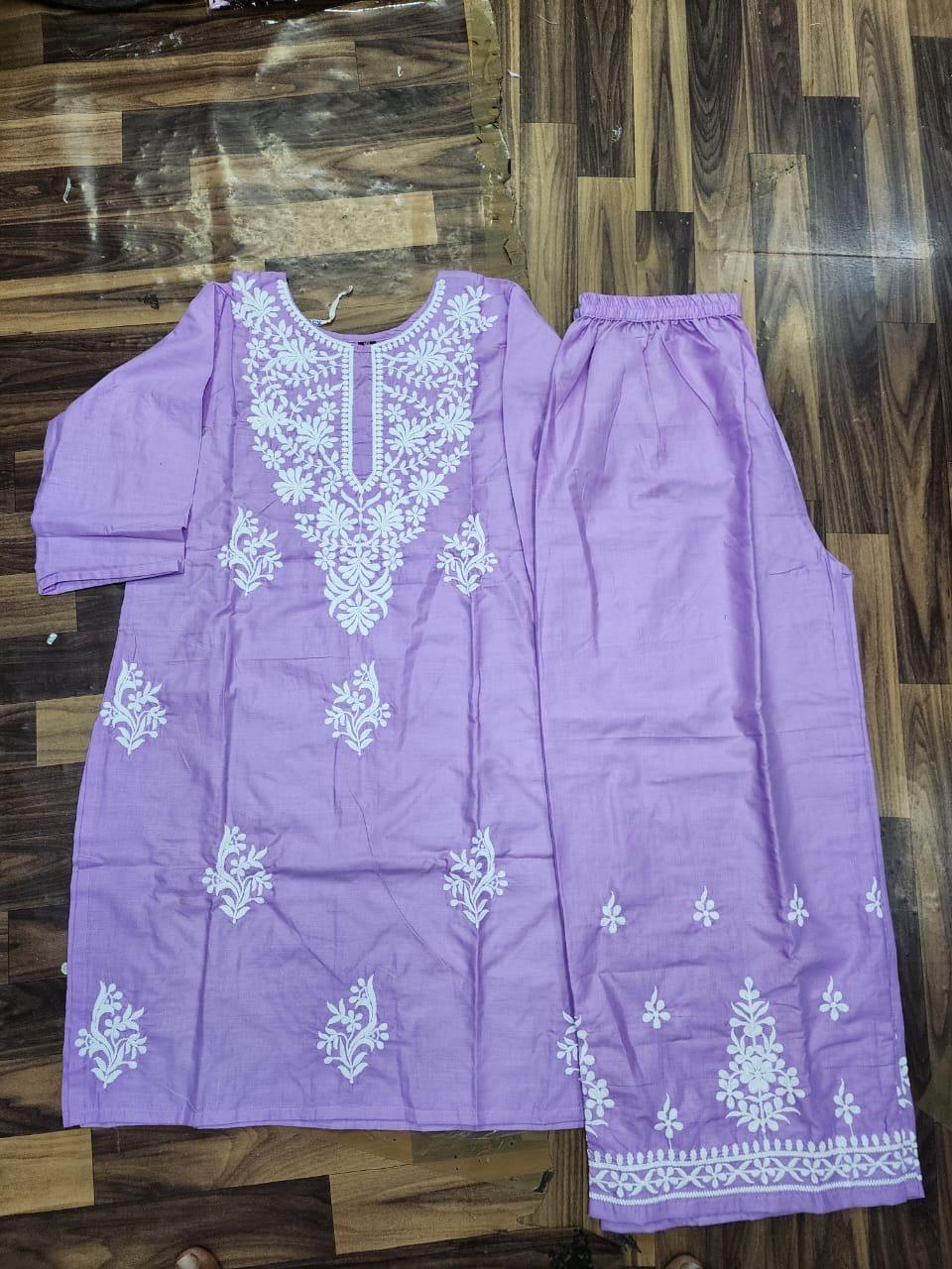 Embroidery Work kurti+pant for Office and Regular Wear_