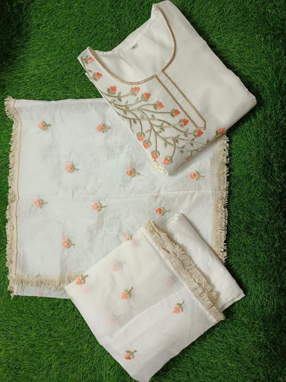 Pure Chandri kurti with malmal cotton linng