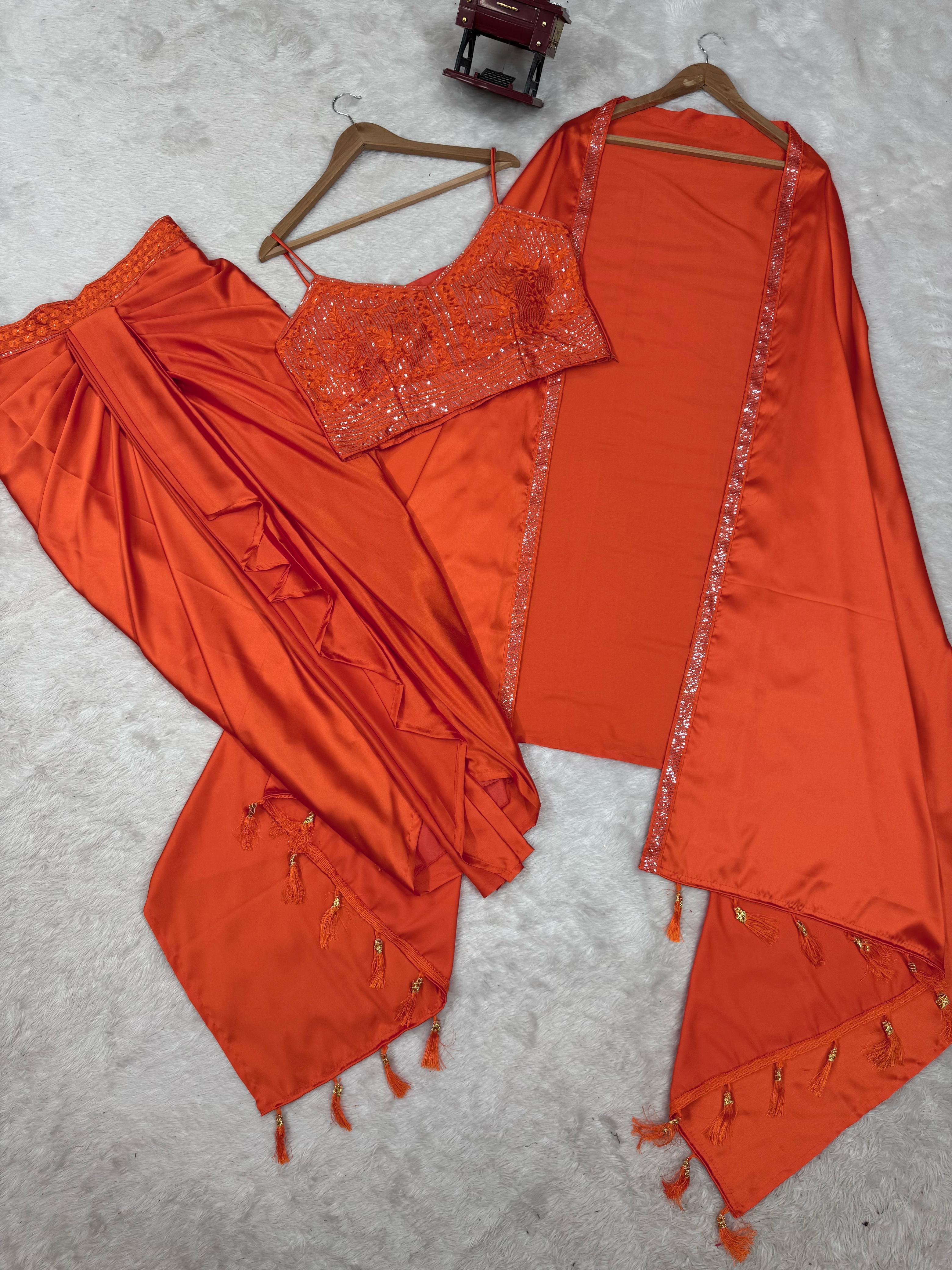 Reday to wear dhoti style with srug and Unstich choli*  🦋*#Choli*