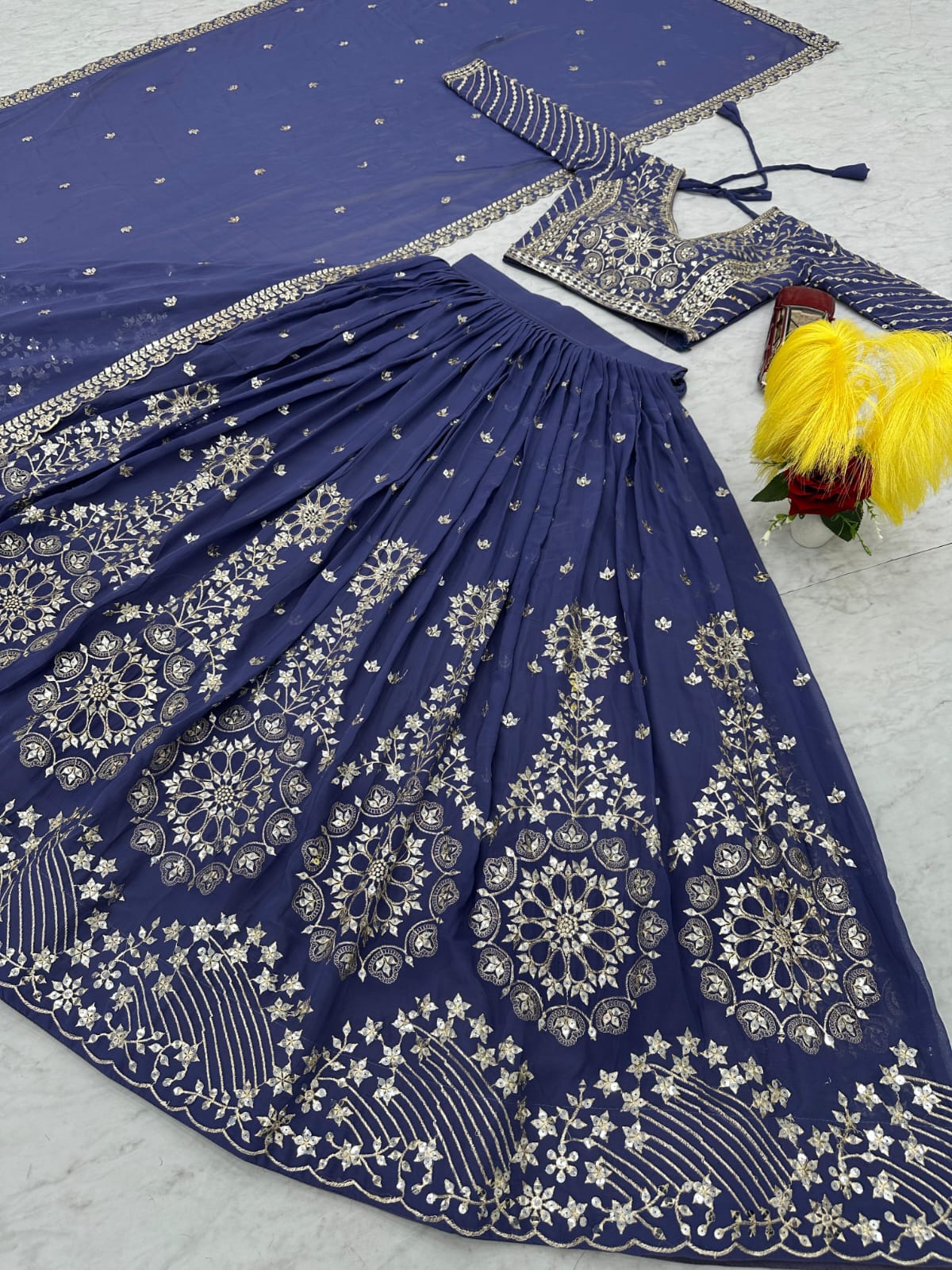 Fully Stitched Embroidered Lehenga Choli - My Store