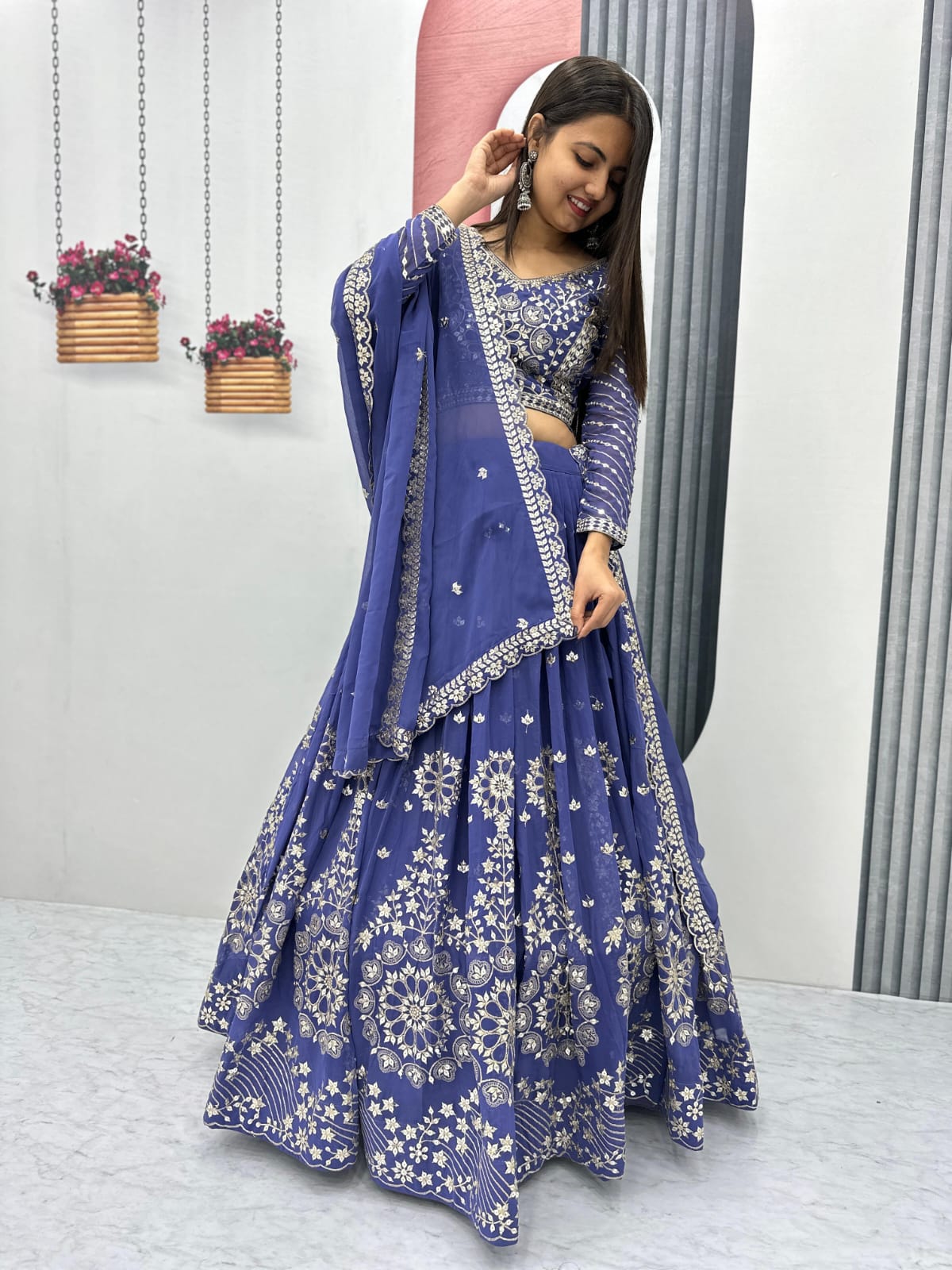 Fully Stitched Embroidered Lehenga Choli - My Store